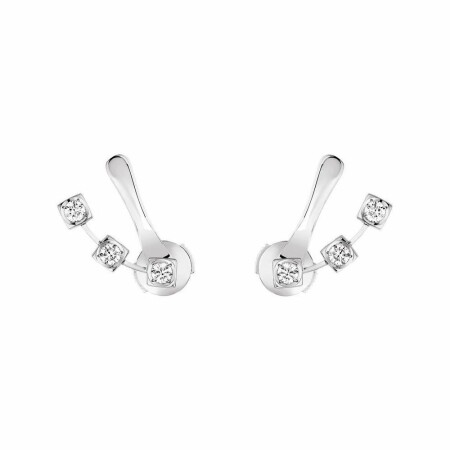 Boucles d'oreilles dinh van Le Cube diamant en or blanc et diamants