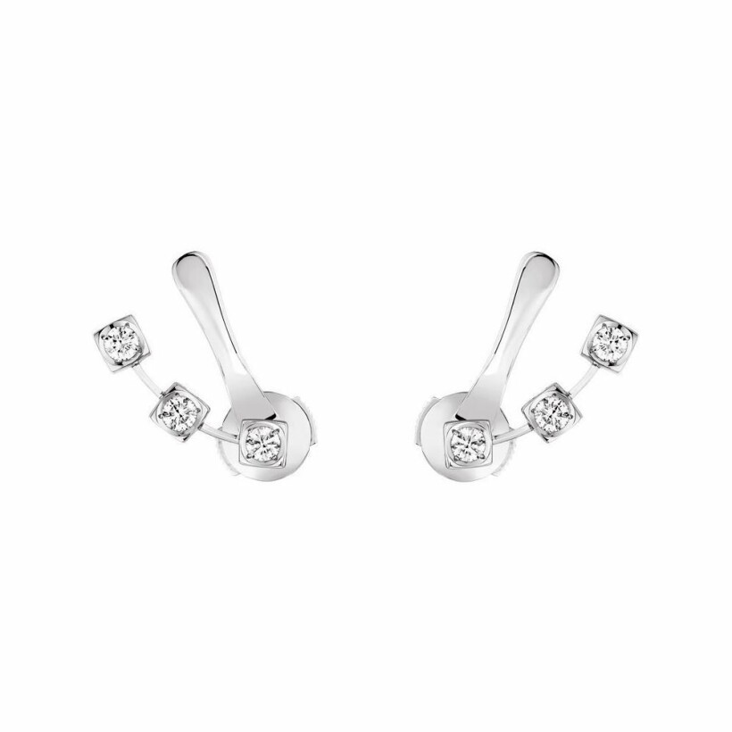 Boucles d'oreilles dinh van Le Cube diamant en or blanc et diamants