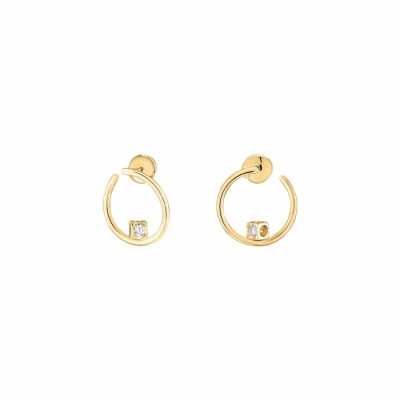 Boucles d'oreilles créoles dinh van Le Cube Diamant en or jaune et diamants