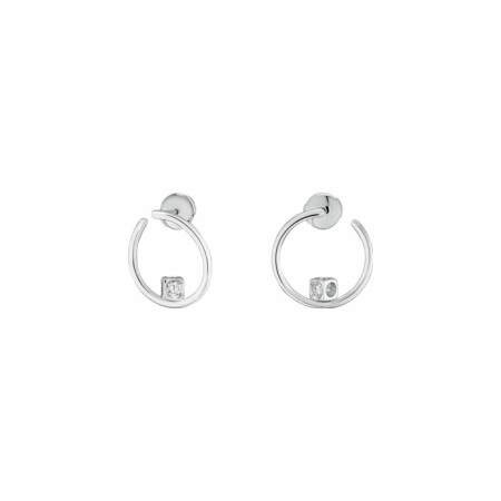 dinh van Le Cube Diamant creole earrings, white gold, diamonds