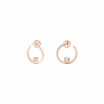 Boucles d'oreilles créoles dinh van Le Cube Diamant en or rose et diamants