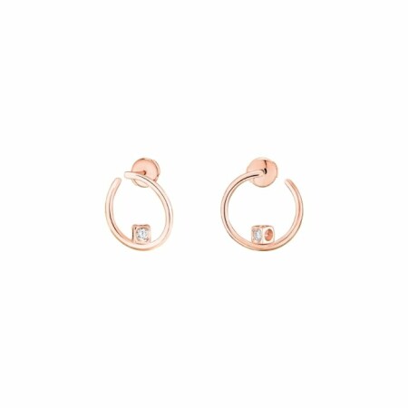 dinh van Le Cube Diamant creole earrings, rose gold, diamonds