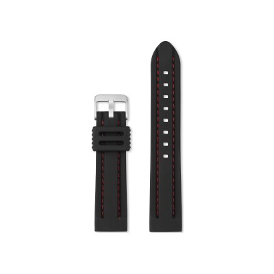 Bracelet montre Rochet Malibu en silicone noir - 24mm
