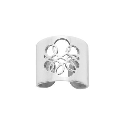 Bague ouverte Phebus en acier blanc mat