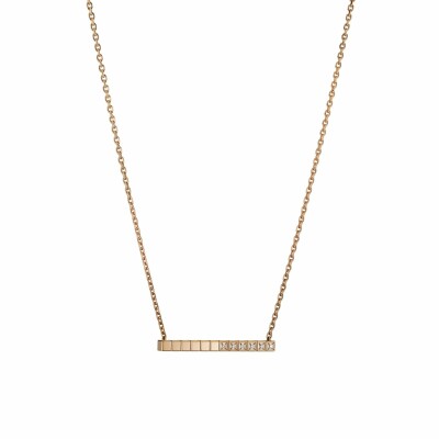 Chopard Ice Cube Pure necklace, rose gold and diamonds partially set