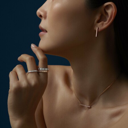 Chopard Ice Cube Pure necklace, rose gold and diamonds partially set