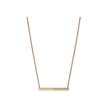 Chopard Ice Cube Pure necklace, rose gold and diamonds partially set