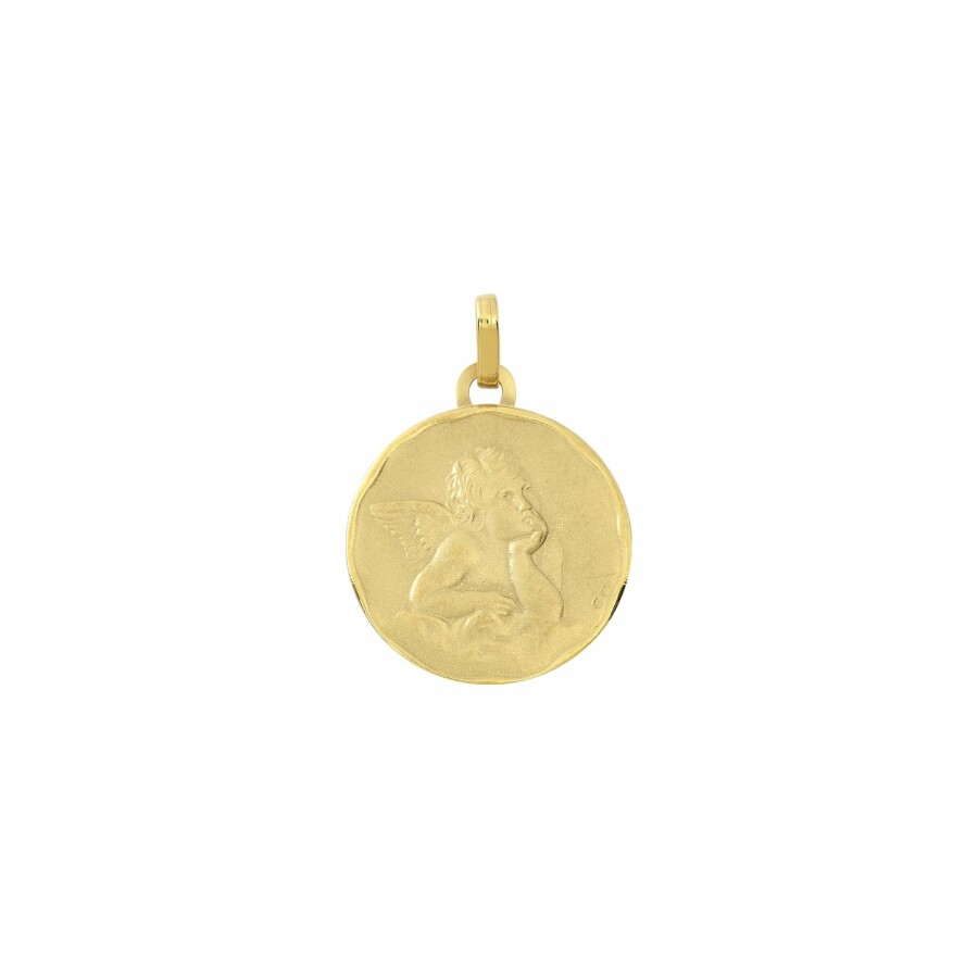 Médaille ange rêveur en or jaune