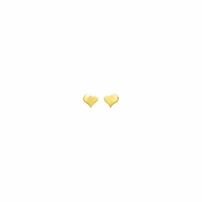 Boucles d'oreilles coeur en or jaune