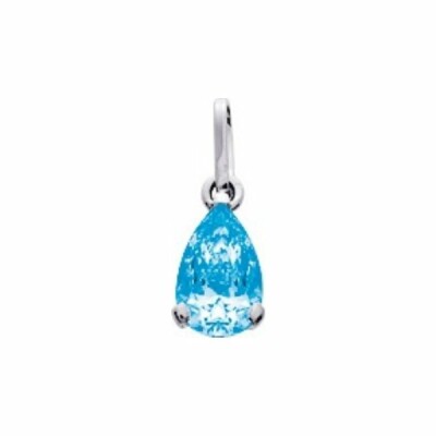 Pendentif en or blanc et topaze bleue