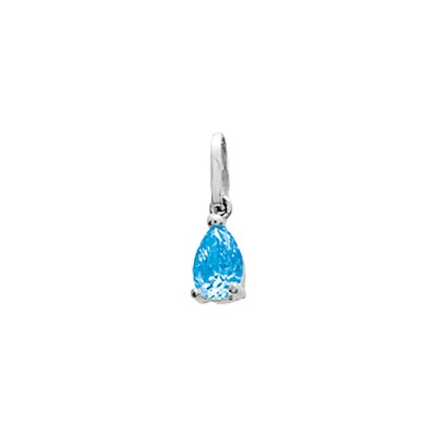 Pendentif en or blanc et topaze bleue