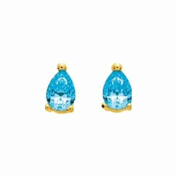 Boucles d'oreilles clou en or jaune et topaze