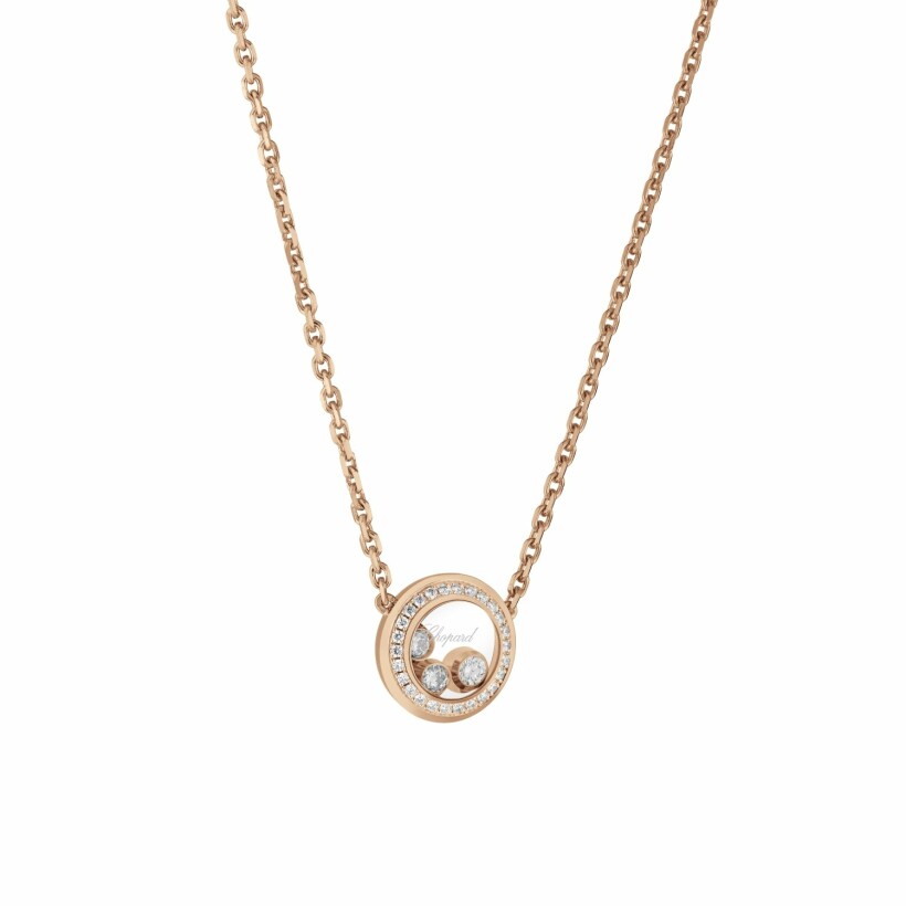 Collier Chopard Happy Diamonds Icons en or rose et diamants