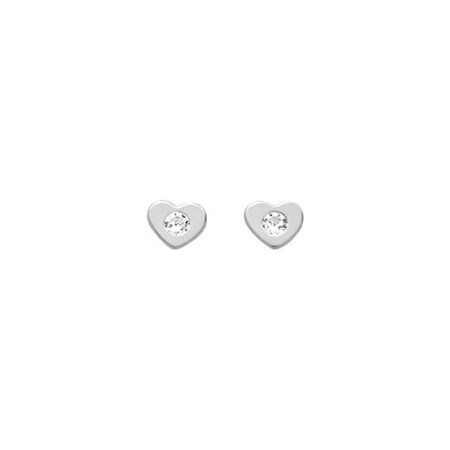 Puces d'oreilles en or blanc et oxydes de zirconium