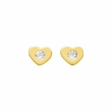 Boucles d'oreilles en or jaune et oxyde de zirconium