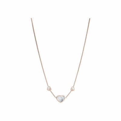 Collier Chopard Happy Hearts en or rose, diamants et nacre