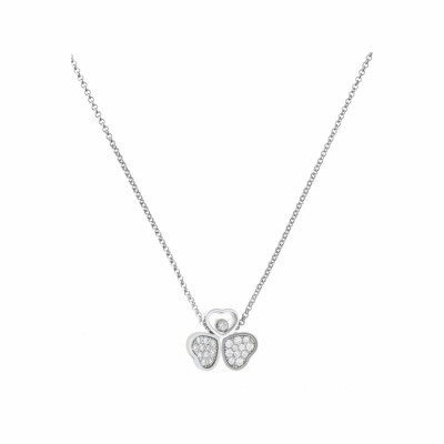 Collier Chopard Happy Hearts Wings en or blanc et diamants