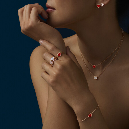 Chopard Happy Hearts necklace, rose gold and cornelian