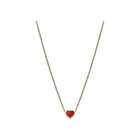 Chopard Happy Hearts necklace, rose gold and cornelian