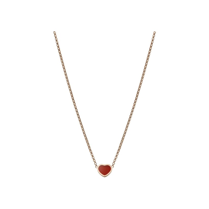 Chopard Happy Hearts necklace, rose gold and cornelian