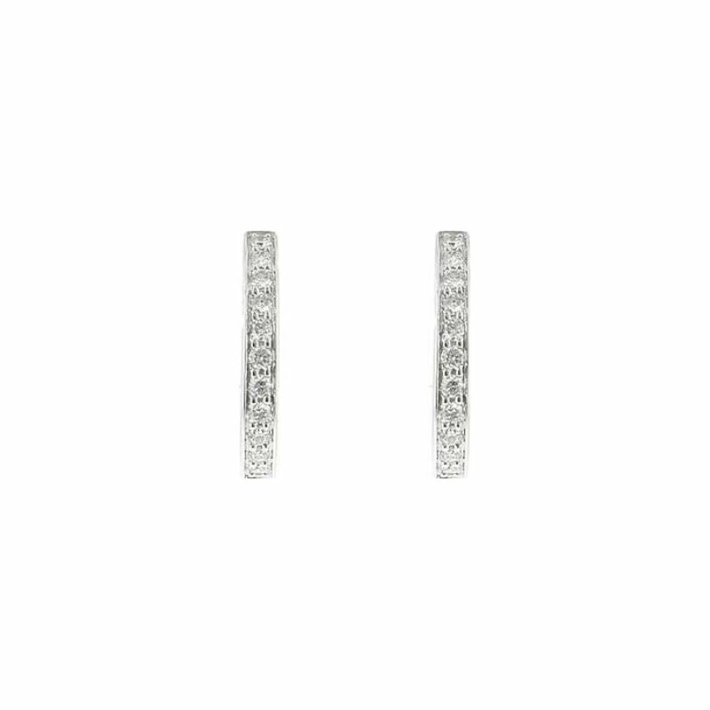 Hoop earrings set, in white gold and diamonds