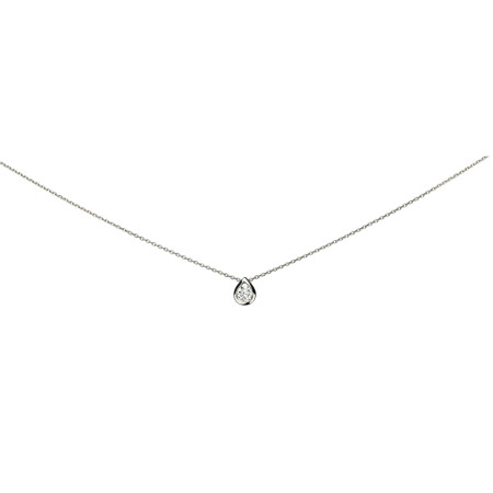 Collier en or blanc palladié et diamant  de 0.20ct