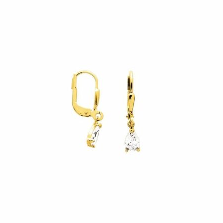 Boucles d'oreilles en or jaune et oxydes de zirconium