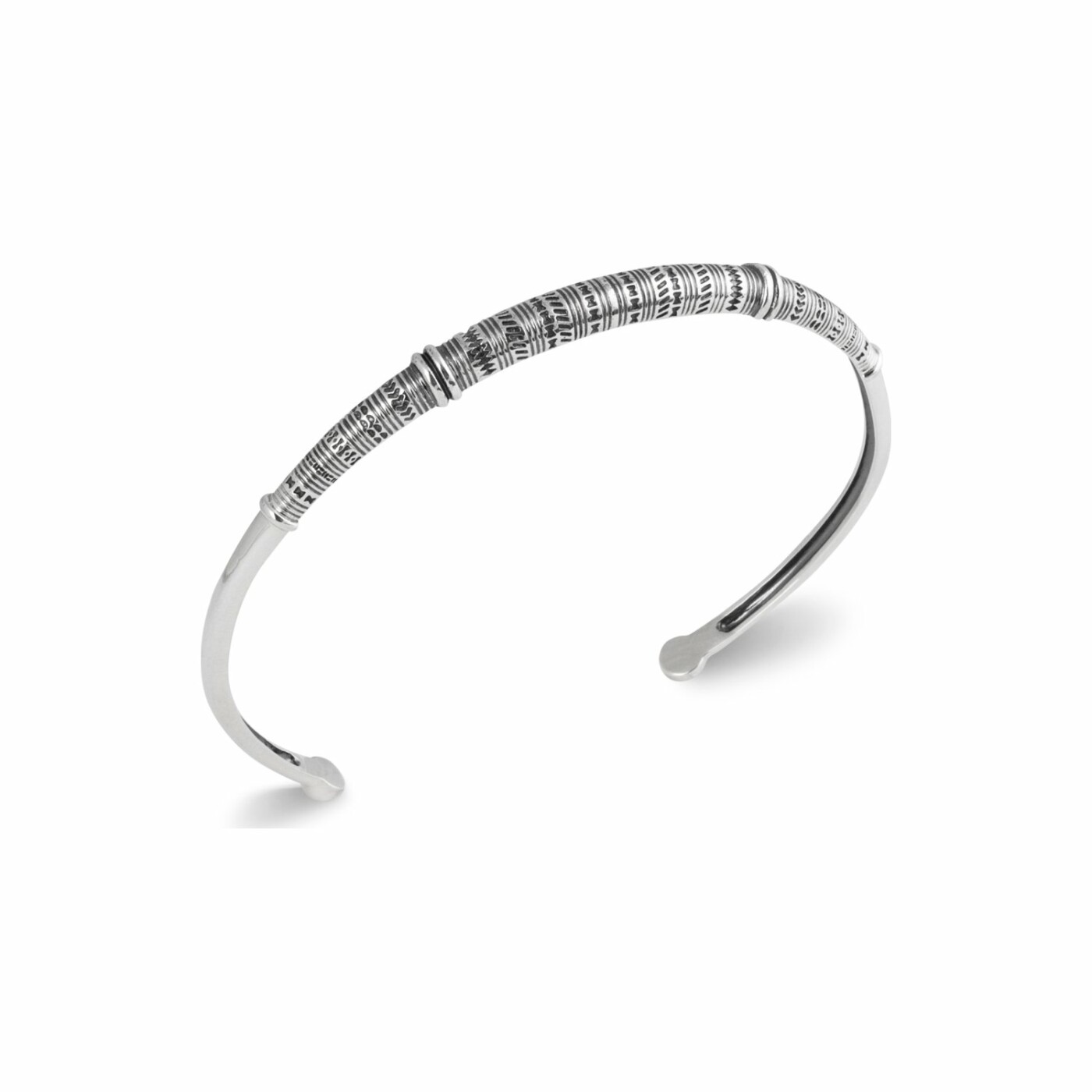 Bracelet jonc en argent, 62cm