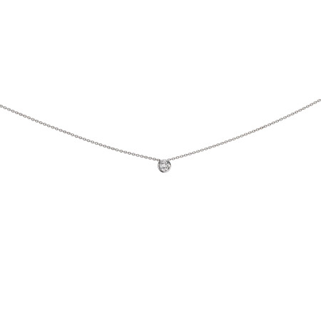 Collier en or blanc palladié et diamant  de 0.30ct