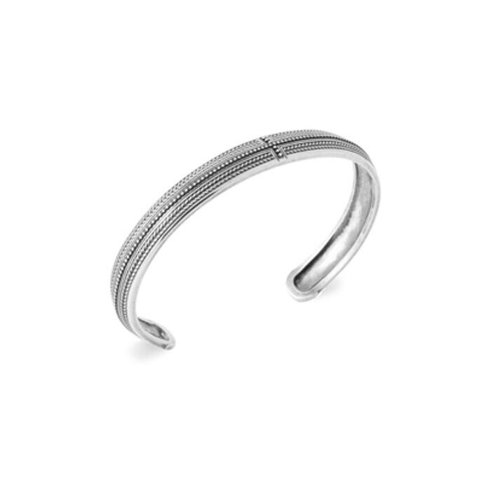 Bracelet jonc en argent rhodié