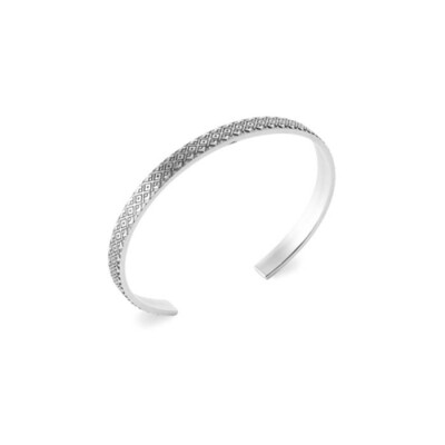 Bracelet jonc en argent rhodié