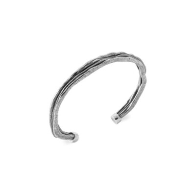 Bracelet jonc en argent rhodié