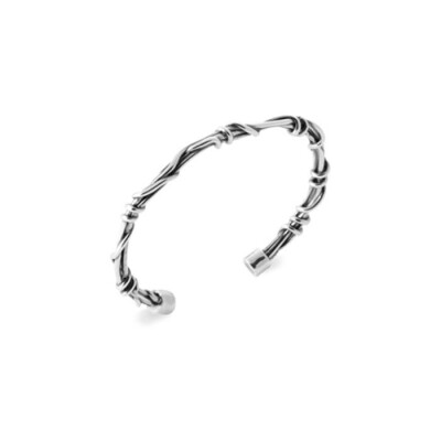 Bracelet jonc en argent rhodié