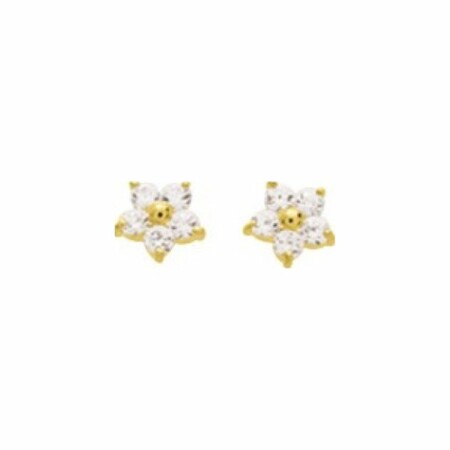 Boucles d'oreilles étoiles en or jaune et oxyde de zirconium