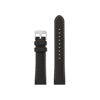 Bracelet montre Rochet Swing en silicone mat noir - 22mm