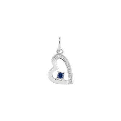 Pendentif en or blanc et saphir