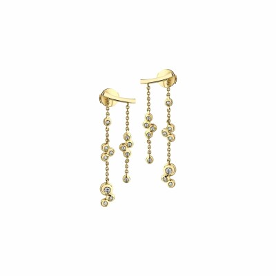 Boucles d'oreilles Garden Party Ivresse en or jaune et diamants