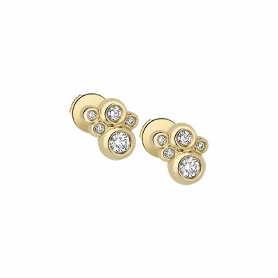 Boucles d'oreilles Garden Party Ivresse en or jaune et diamants