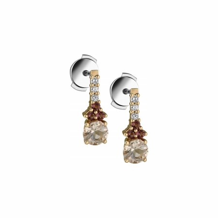 Boucles d'oreilles Garden Party Rendez-vous en or rose. morganite. tourmalines et diamants