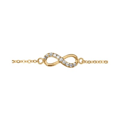 Bracelet infini en vermeil et pierres blanches