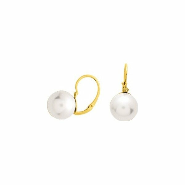 Boucles d'oreilles en or jaune et perle d'eau douce