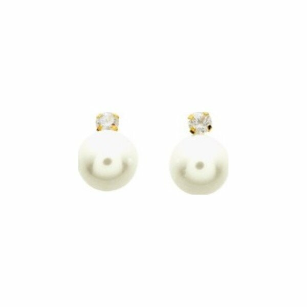 Boucles d'oreilles en or jaune et perle d'eau douce