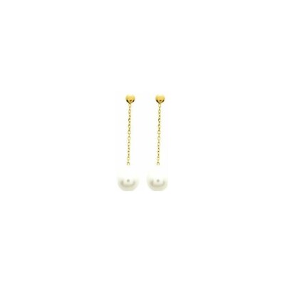 Boucles d'oreilles en or jaune et perle d'eau douce