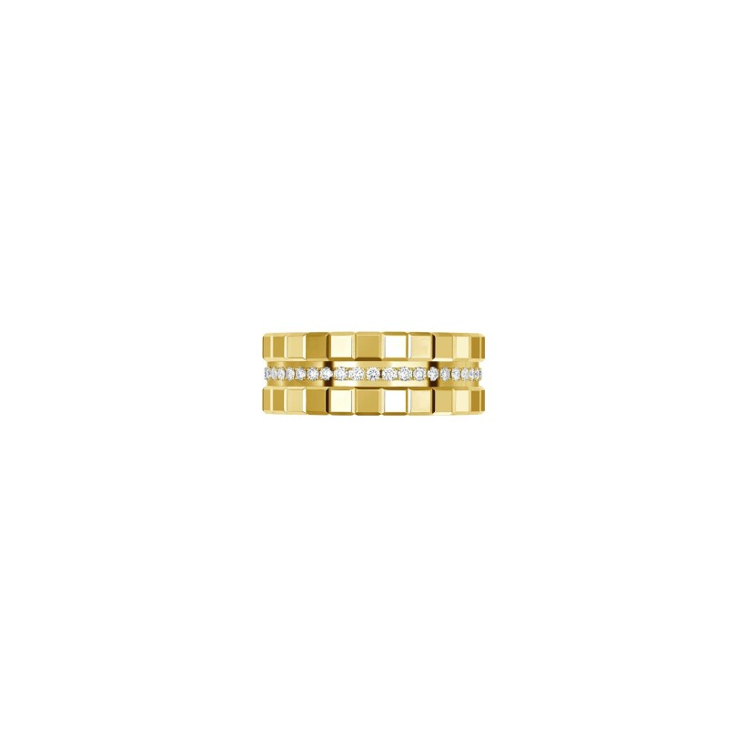 Chopard Ice Cube ring in yellow gold and diamonds, size 51