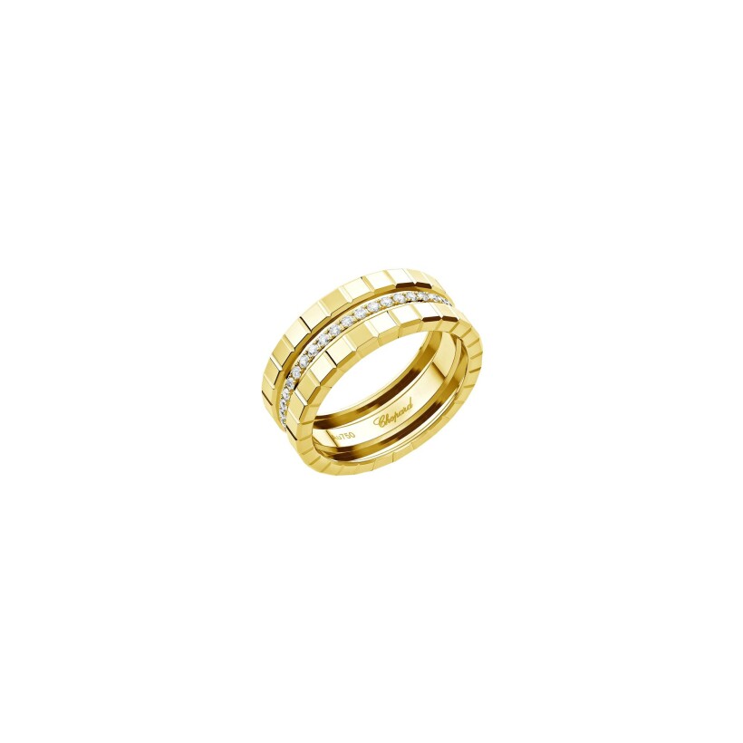 Bague Chopard Ice Cube en or jaune éthique et diamants, taille 53