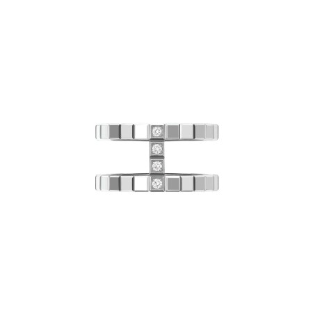 Bague Chopard Ice Cube en or blanc et diamants semi-sertis, taille 51