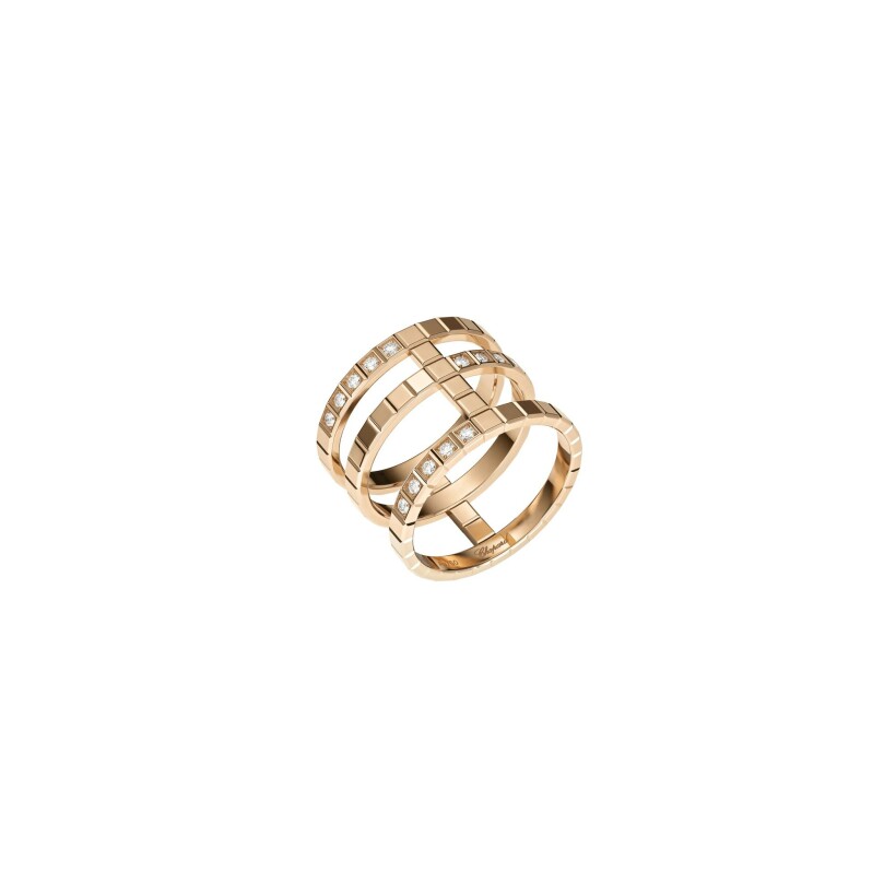 Chopard Ice Cube, rose gold, diamonds ring, size 53