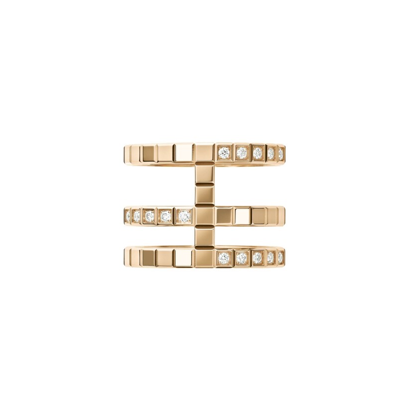 Chopard Ice Cube, rose gold, diamonds ring, size 55