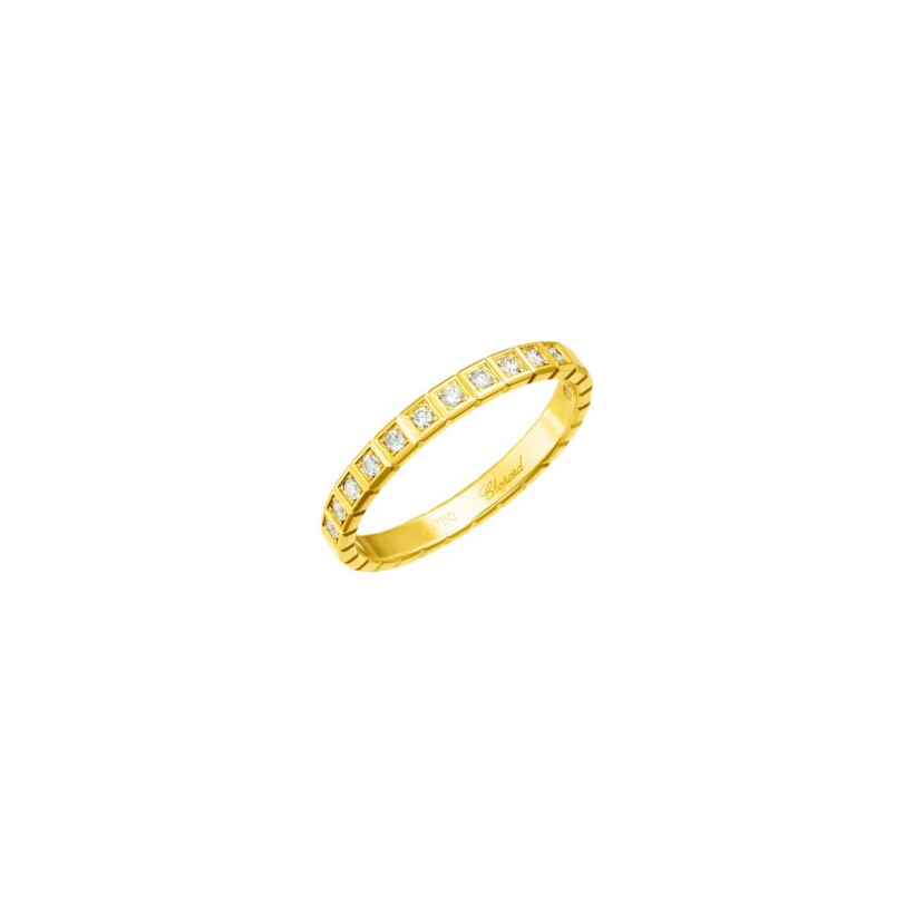 Bague Chopard Ice Cube en or jaune et diamants, taille 51