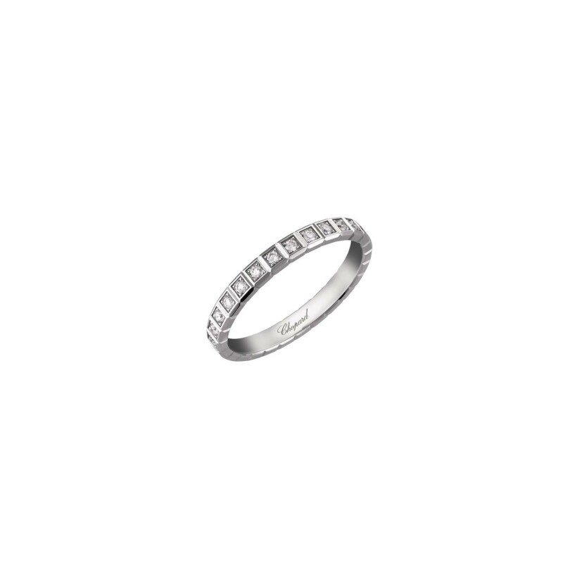 Bague Chopard Ice Cube en or blanc et diamants, taille 51